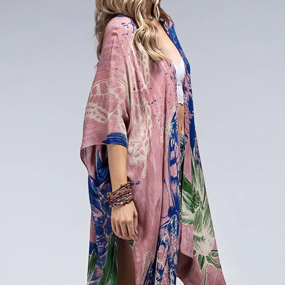 Floral & Butterfly Print Dainty Kimono - Picture 4 of 5